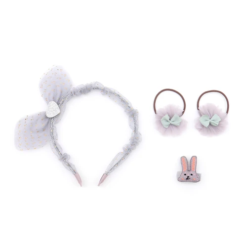 Set Accesorios Para El Cabello Conejito Gris Set Accesorios Para El Cabello Conejito Gris