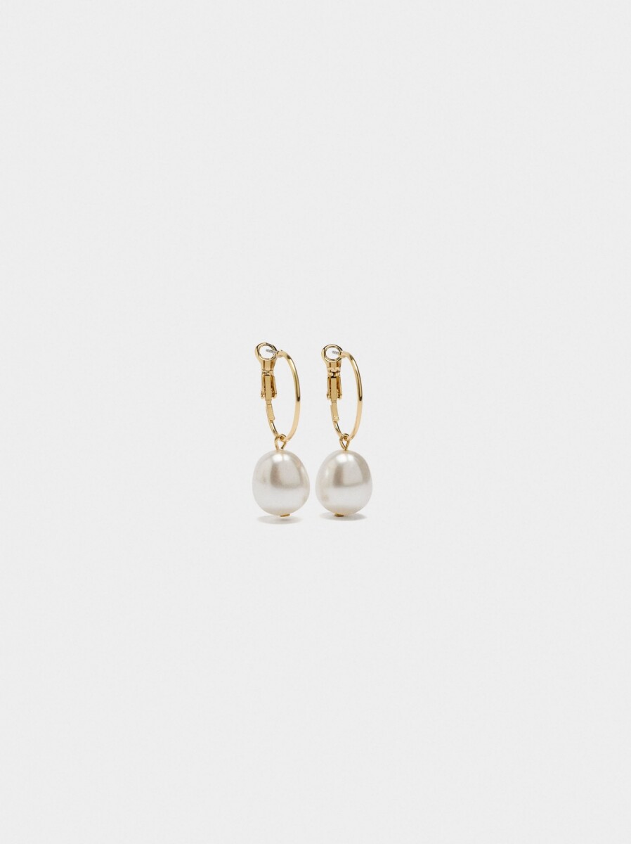 Aros Con Perlas - blanco 