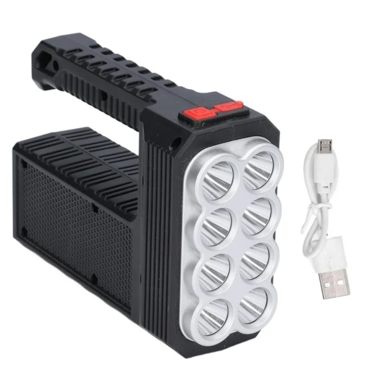 Linterna Led W5116 Recargable 8 Leds Universo Binario - NEGRO 