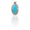 Dije Colgante Oval-Plata 925-Turquesa-CP4464 Conpiedra