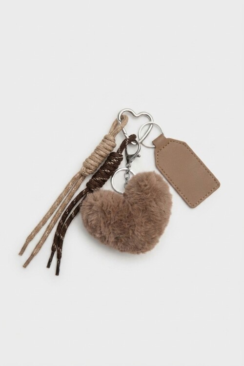 Llavero cordón cora peluche marrón