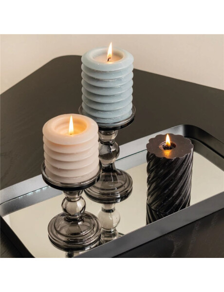 CANDELABRO VIDRIO D8.5/H11.5CM COLOR HUMO CANDELABRO VIDRIO D8.5/H11.5CM COLOR HUMO