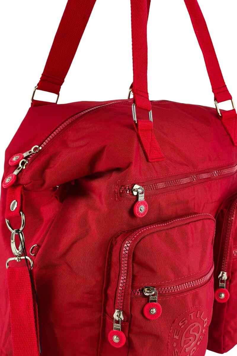 Bolso grande con bolsillos Bolso grande con bolsillos rojo