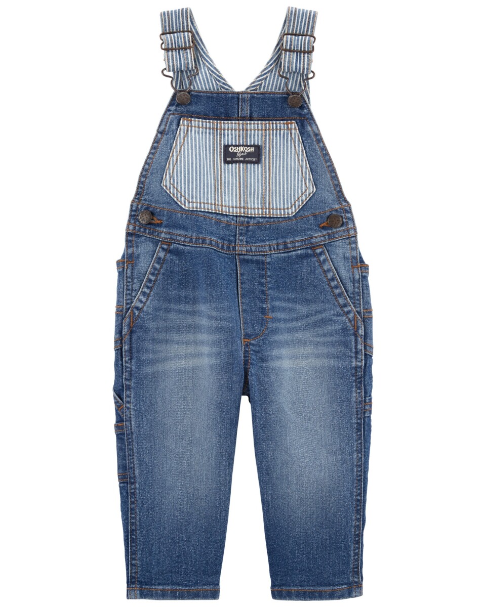 Enterito de jean con detalles a rayas. Talles 3-24M 