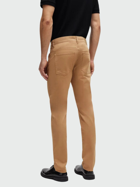 BOSS - Pantalón slim fit en denim elastizado con satinado ligero, DELAWARE Beige