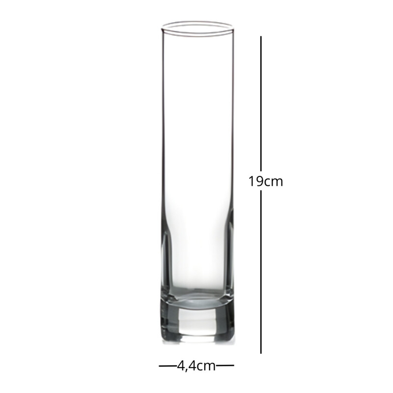 Florero vidrio decorativo alto 19x4,4cm TRANSPARENTE