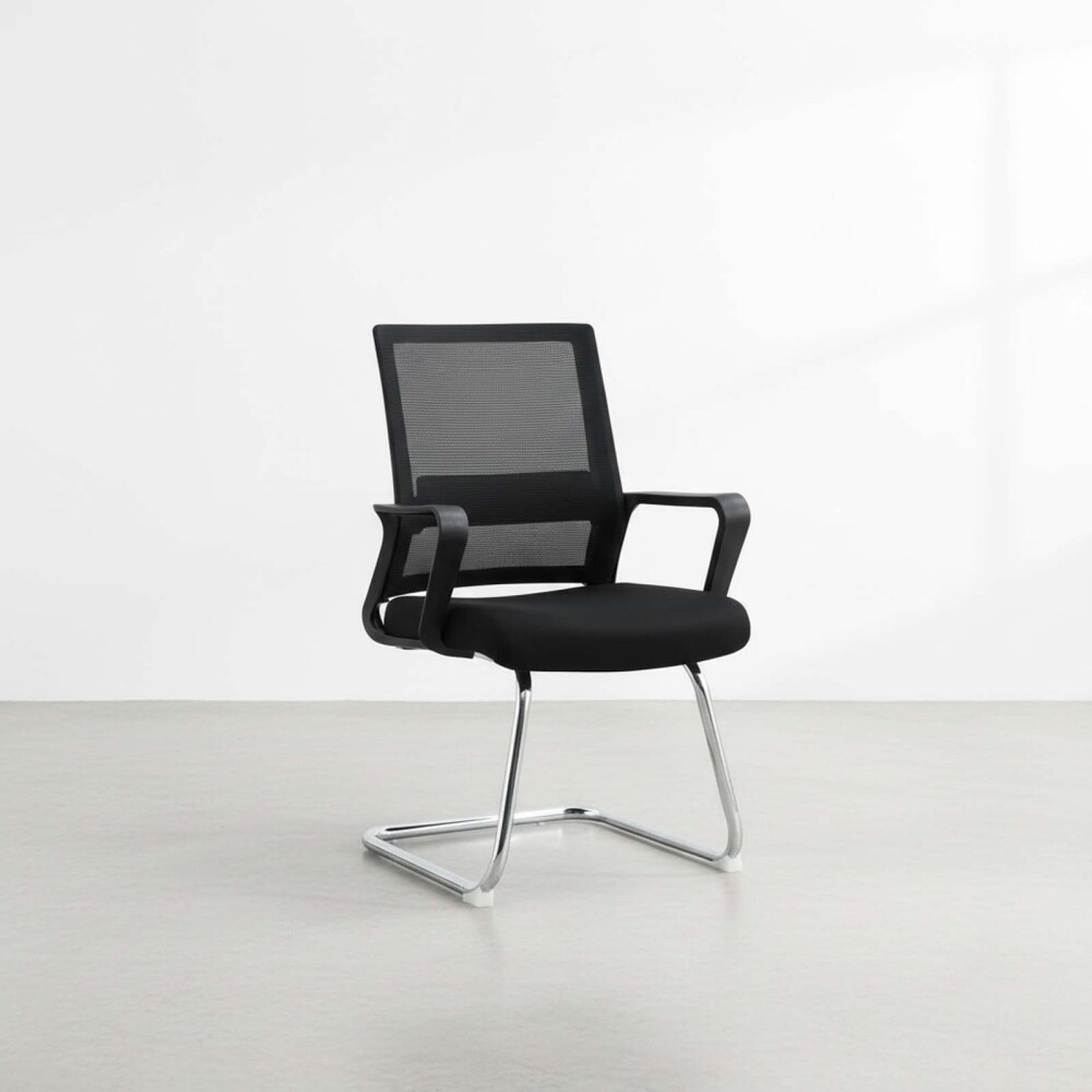 SILLA DE VISITA MALLA NEGRO COLLINS