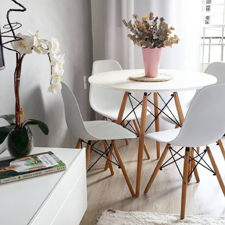 MESA DE COMEDOR EAMES REDONDA METAL 80 CM Mesa Eames Blanca Redonda 80cm