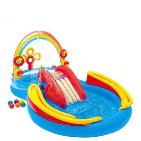 INTEX PISCINA CENTRO DE JUEGO INFLABLE ARCOIRIS 297 X 193 X 135 CMS 428 LITROS Intex Piscina Centro De Juego Inflable Arcoiris 297 X 193 X 135 Cms 428 Litros