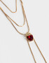 Collares Largos Collar Largo Multicadena Con Corazón - Dorado