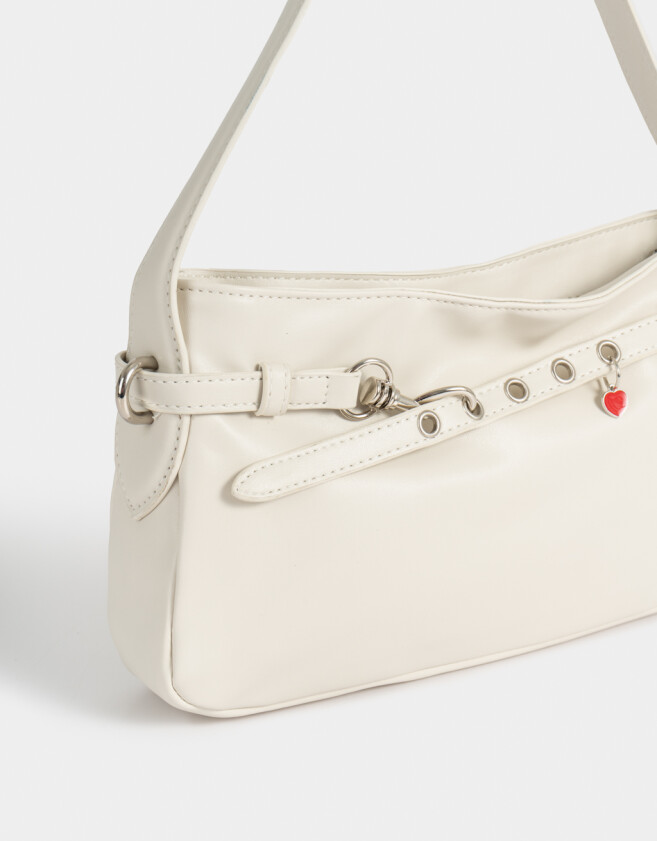 Bandoleras Bandolera Con Arandelas Y Charm - Blanco Crudo