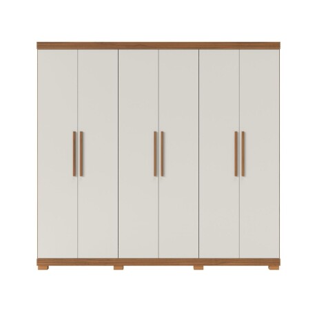 Ropero Menphis - 6 Puertas Canela y Off White