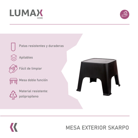 Mesa de exterior Skarpo Banqueta Plastico Sunset Negro