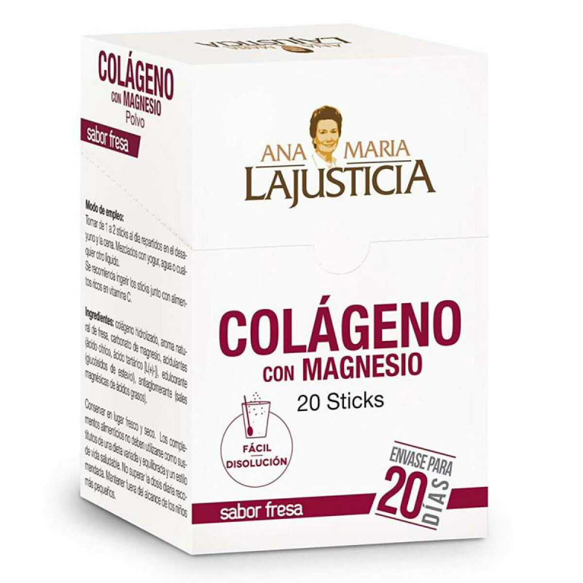 Colágeno con Magnésio Sabor Frutilla 20 Sobres 