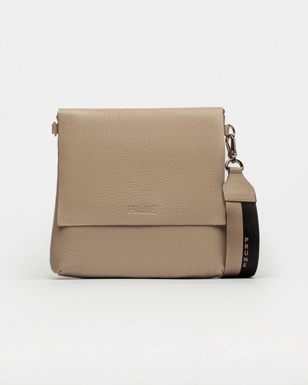 Bandolera Olivia En Cuero Graneado Taupe