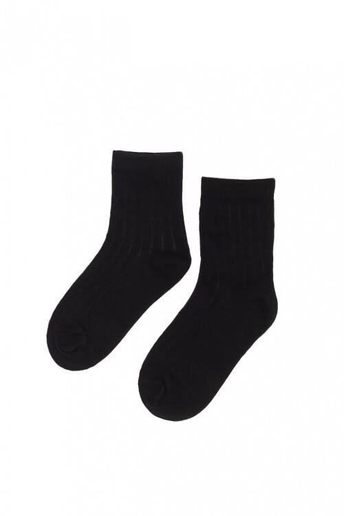 Medias Kids Rib Lisas Negro