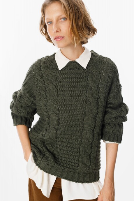 Sweater Texture Verde Militar
