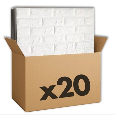 20 Placas Revestimiento Pared Autoadhesiva 70x77cm Promo X20 Blanco