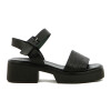 Country Sandalia Dama Tira Ancha C/suela Taco Negro