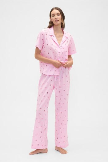Pijama Pantalón Poplin Mujer Cherry Print