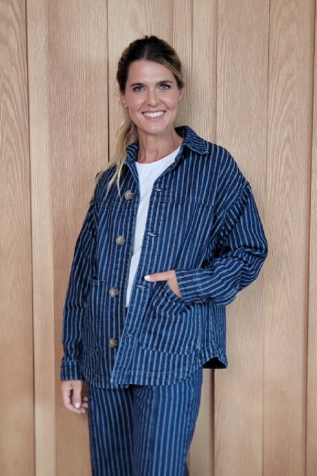 Sobrecamisa Josefina Stripped raya azul