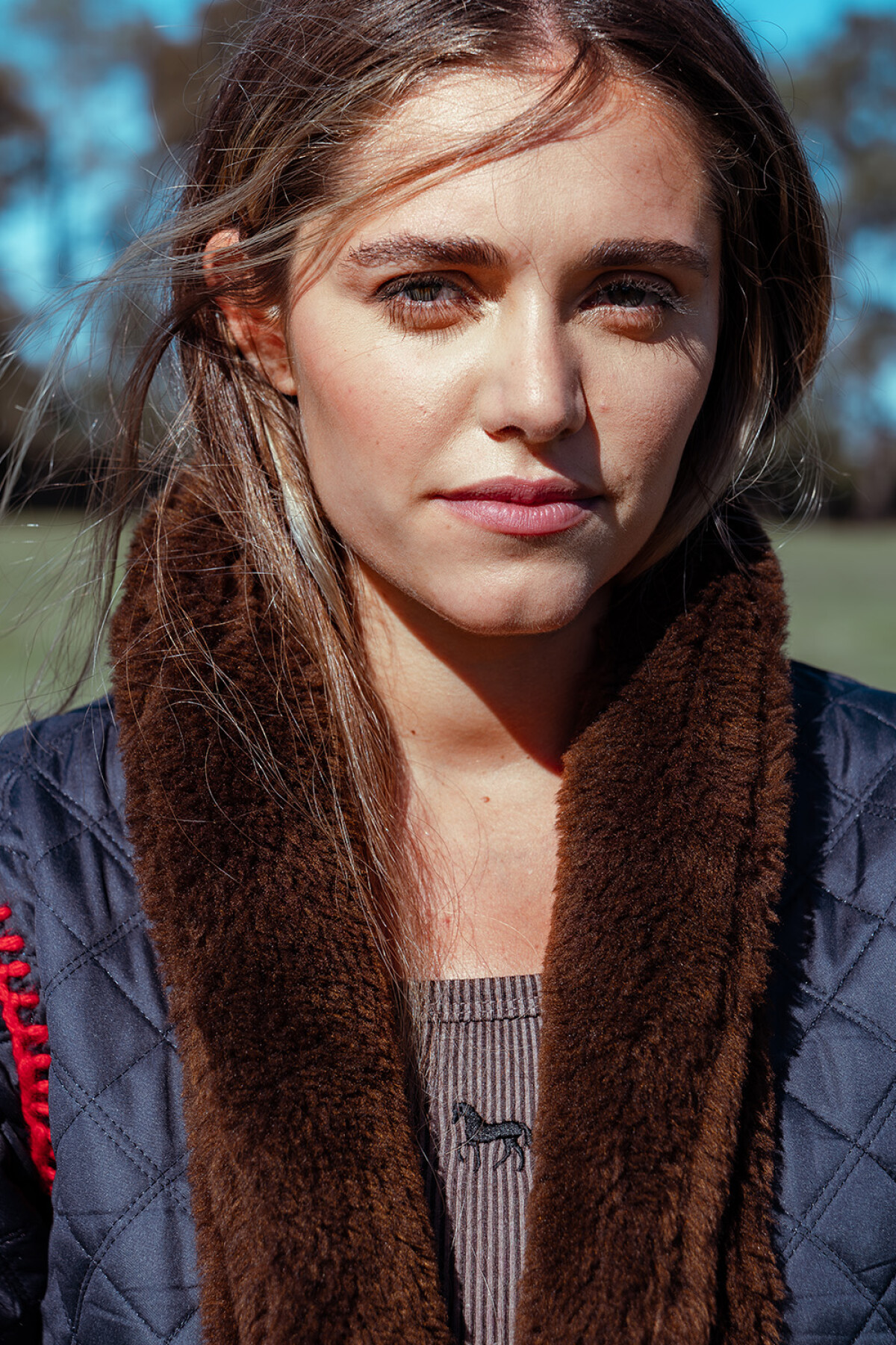 Macchiato Coat Short Azul / Chocolate