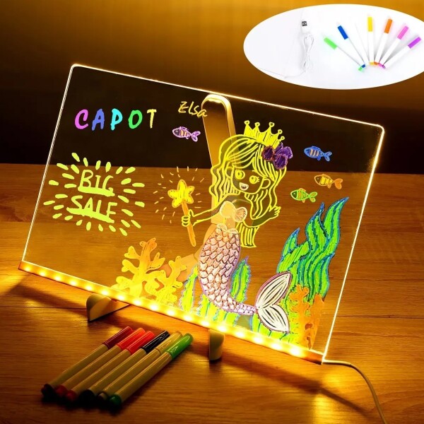 Pizarra Magica Led Luz Usb Soporte Acrilica Luminosa Atrix ® Pizarra Magica Led Luz Usb Soporte Acrilica Luminosa Atrix ®