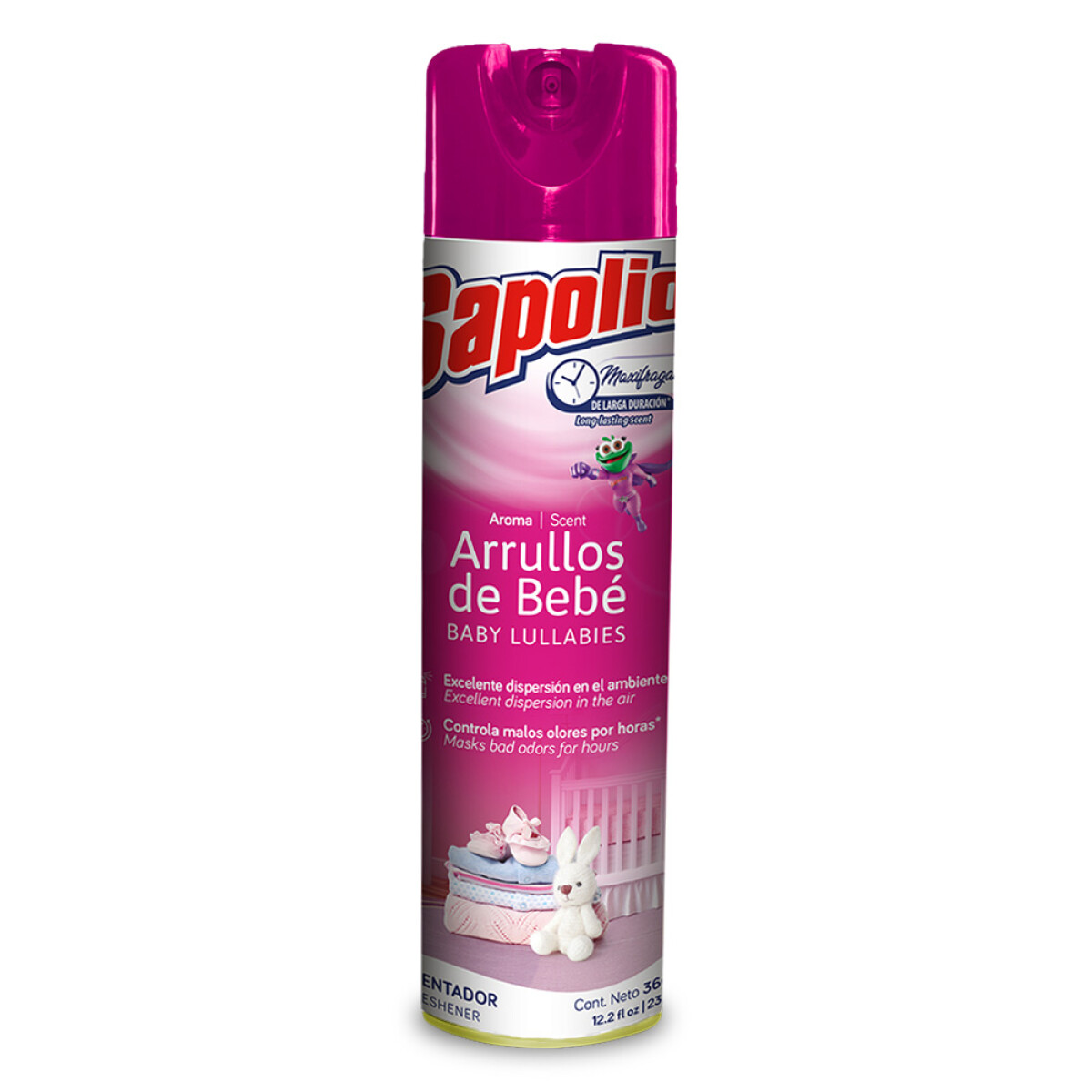 DESODORANTE AMBIENTE SAPOLIO AEROSOL 360 ML ARRULLOS DE BEBE 