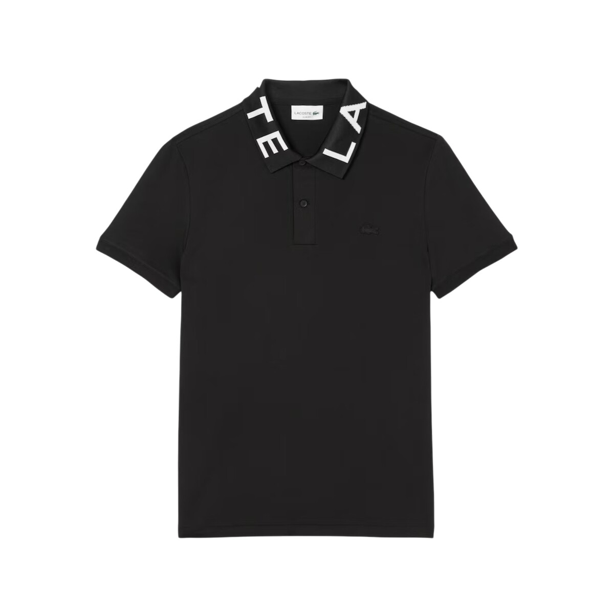 Remera LACOSTE Polo Pique Jaquard MC - Black 
