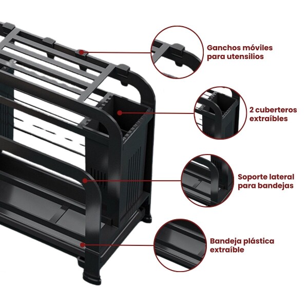 Escurridor Organizador de Cubiertos Vajilla Estante Cubertero Utensillos porta tabla Imback Color Negro Escurridor Organizador de Cubiertos Vajilla Estante Cubertero Utensillos porta tabla Imback Color Negro