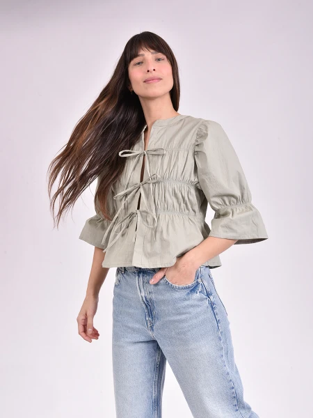 BLUSA LONDRES VERDE GRISACEO