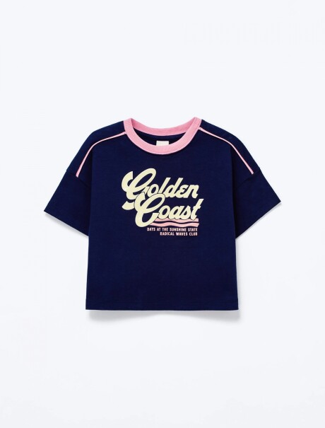 CAMISETA INFANTIL CON ESTAMPA AZUL