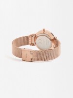 Reloj Pulsera De Acero Inoxidable Con Charm oro-rosa