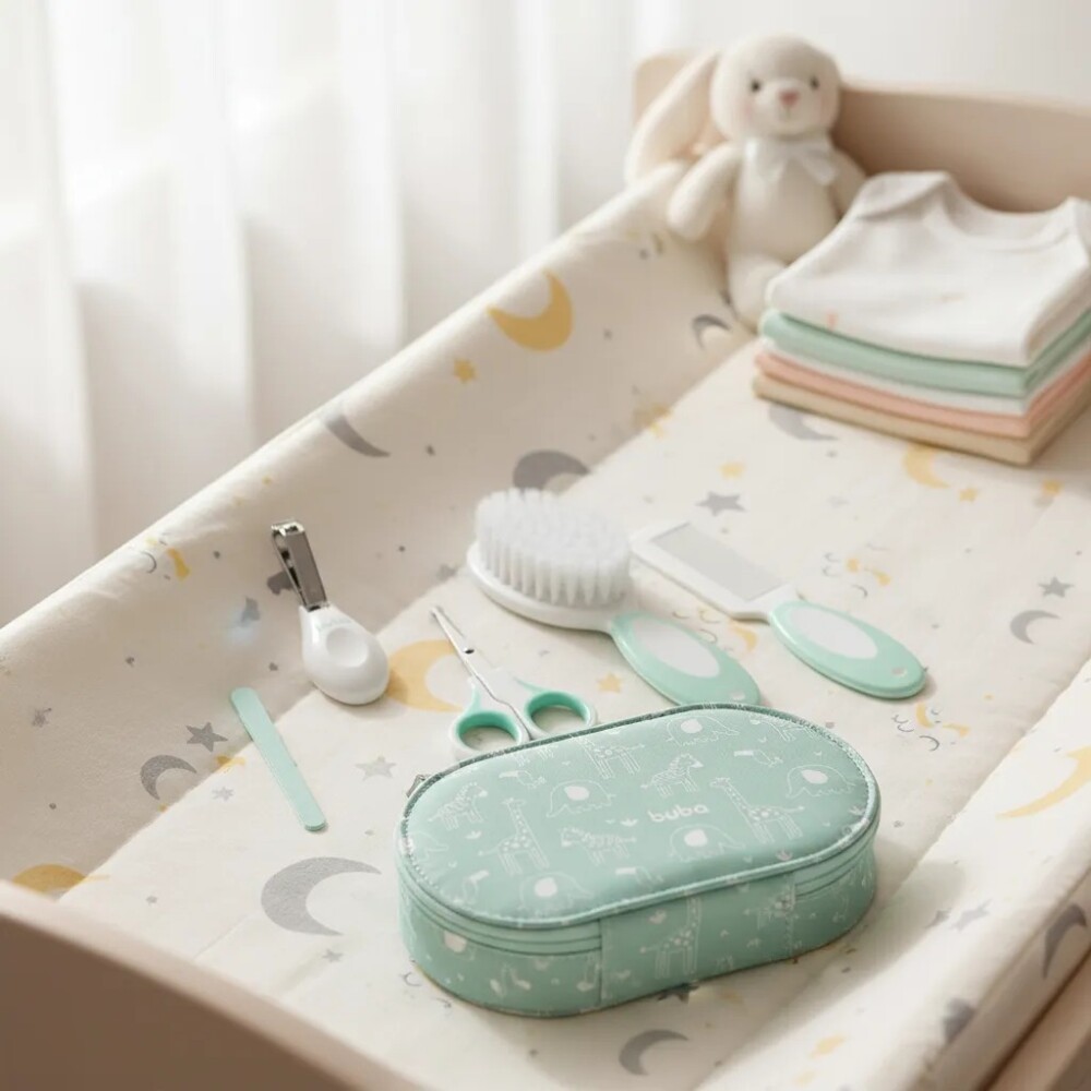 Set cuidados higiene clasico neccesaire BUBA verde agua