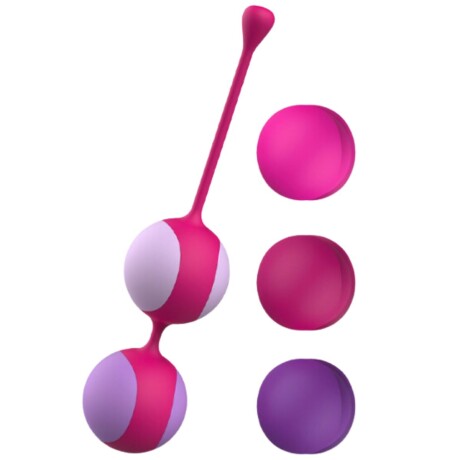 Bolas Kegel Ejercicios Pélvicos x5 Kewos Fucsia y Violeta