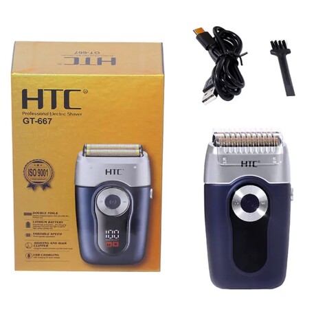 Afeitadora Inalámbrica con Láminas Hipoalergénicas HTC GT-667 Carga USB Afeitadora Inalámbrica con Láminas Hipoalergénicas HTC GT-667 Carga USB