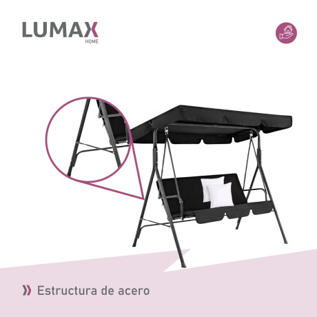 Hamaca Jardín Lumax con Toldo Hierro Exterior Negro