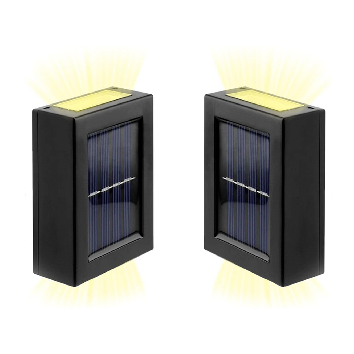 Set x2 Foco Solar Aplique Pared Sensor Fotocelula Exterior 