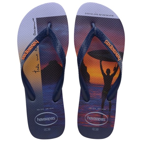 Sandalia de Hombre Havaianas Hype Azul Marino - Anaranjado - Rosado