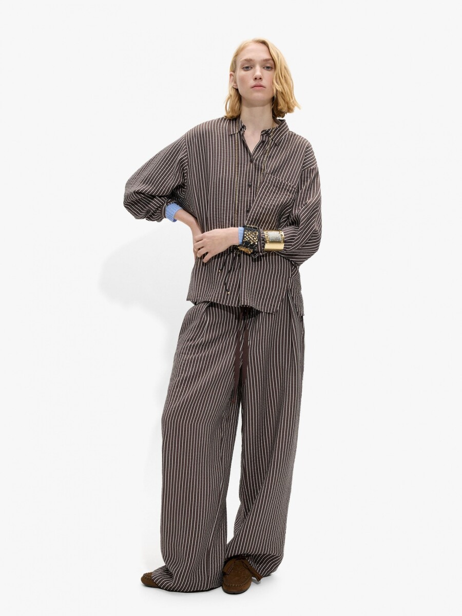 Pantalón A Rayas marron
