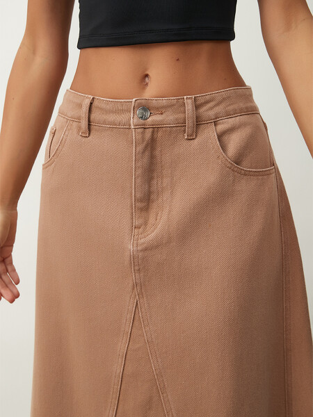 FALDA FLOR CAMEL