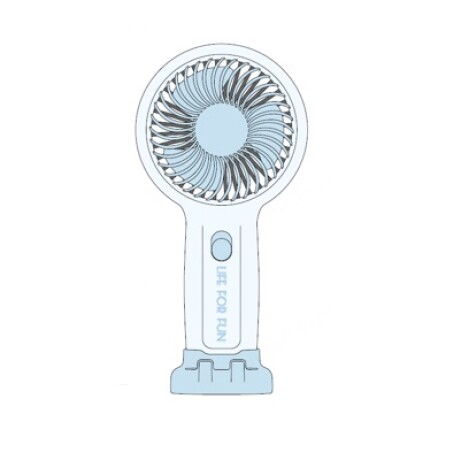 Ventilador mini con soporte celeste