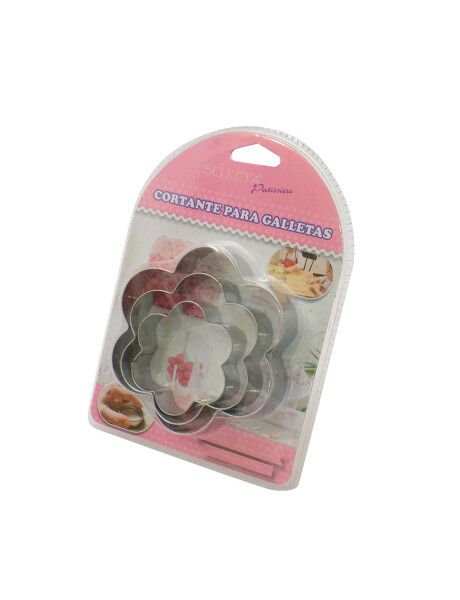 SET 3 PCS CORTANTE PARA GALLETA METAL FORMA FLOR SET 3 PCS CORTANTE PARA GALLETA METAL FORMA FLOR