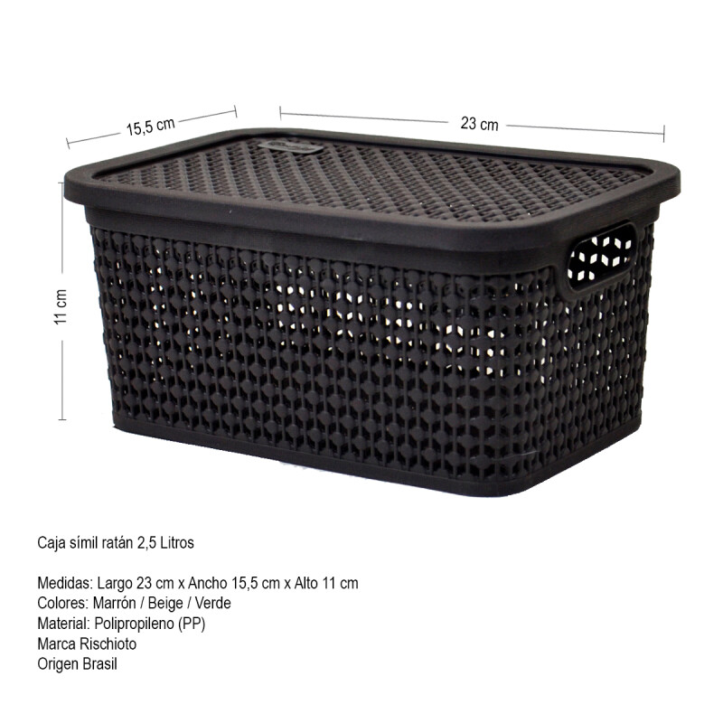 Set x2 Caja simil ratán 2,5 Lts CHOCOLATE