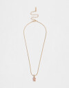 Cadena Corta con Dije Strass Collar Con Dije Floral Con Cubic Zirconia - Dorado