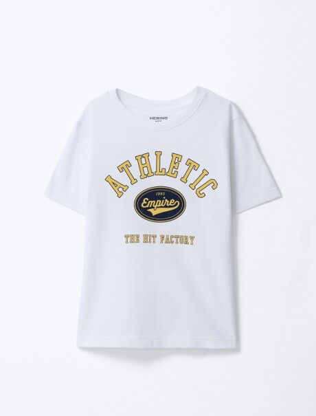 CAMISETA INFANTIL CON ESTAMPA BLANCO