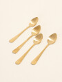 Cuchara Para Café Olivo Set 4 Un. Dorado Color Unico