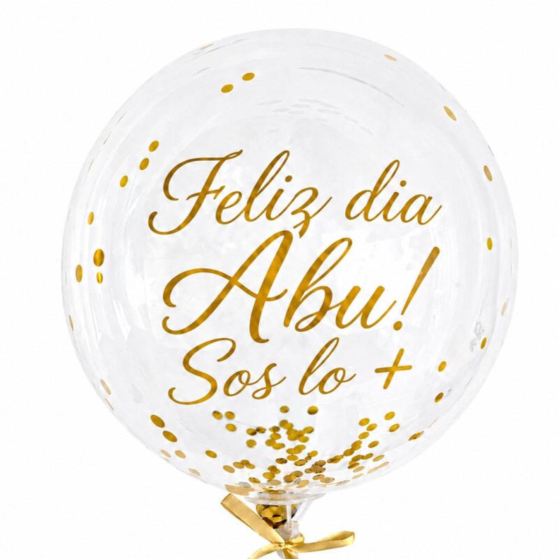 Globo de silicona personalizado texto dorado