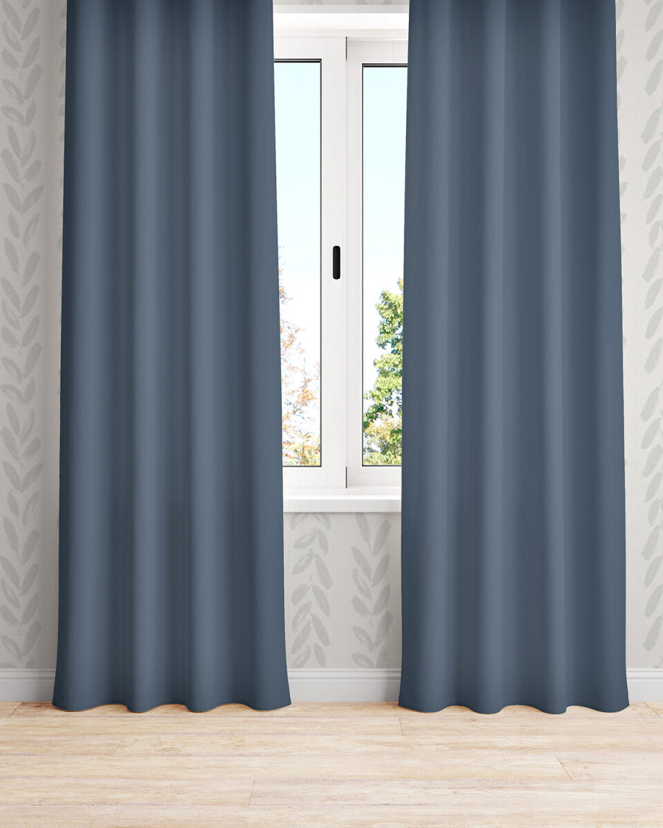 Set de 2 cortinas 140 x 200cm lisas - Azul 