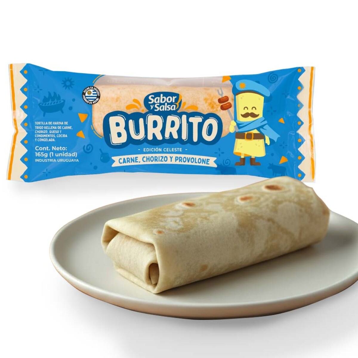 Burrito de Carne, Chorizo y Provolone 165g (1 unidad) 
